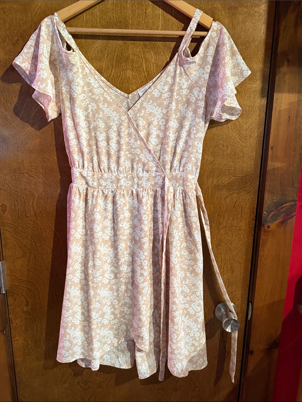 Sienna Sky Pink Floral Wrap Dress with Tie Waist